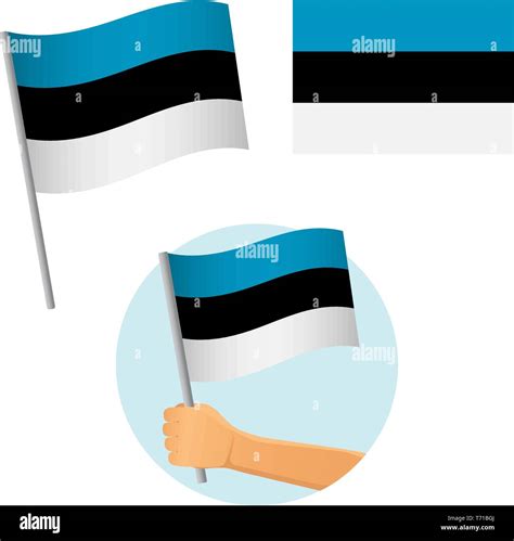 Estonia Flag In Hand Patriotic Background National Flag Of Estonia