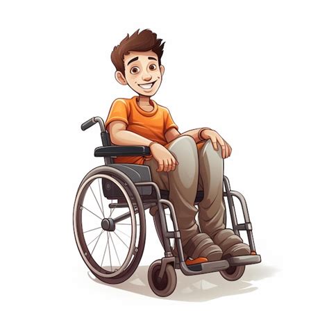 Premium Ai Image Man In Manual Wheelchair D Cartoon Illustraton On White