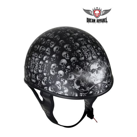 Dot Low Profile Motorcycle Helmet With Skulls Graphic Bands Motorcycle Store Motorcycle Stuff