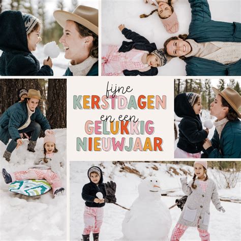 Vrolijk Kerstkaartje Met Fotocollage Kleurrijk Kaartje Go