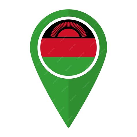 Premium Vector Malawi Flag On Map Pinpoint Icon Isolated Flag Of Malawi