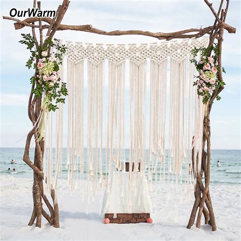 Ourwarm M Boho Wedding Backdrop Party Photo Booth Macrame Cotton Hot Sex Picture