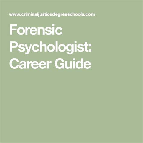 Forensic Psychologist Career Guide Criminal Justice Careers