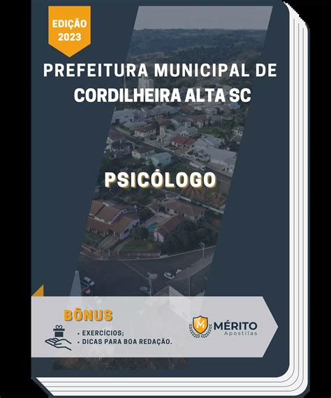 Apostila Psicólogo Prefeitura de Cordilheira Alta SC 2023 Mérito