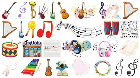 Free Vector Set Of Music Instrument