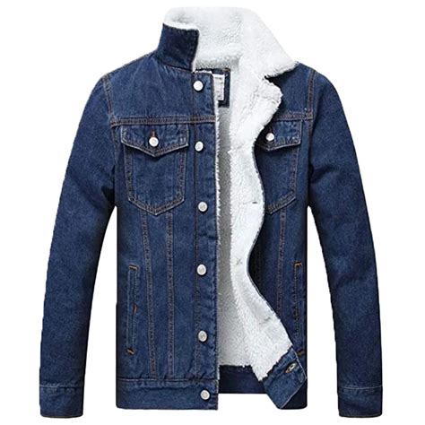 Mens Sherpa Denim Jacket Sherpa Blue Denim Jacket