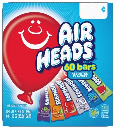 Airheads Individually Wrapped Full Size Candy Bars 60 Ct 55 Oz Smiths Food And Drug