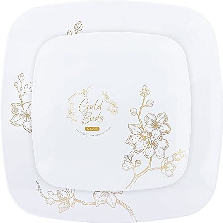 Amazon Plates Count White Plastic Floral Design Party