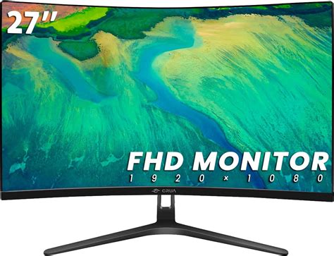 CRUA 27 Curved Monitor FHD 1920x1080p 75Hz 1800R 99 SRGB Computer