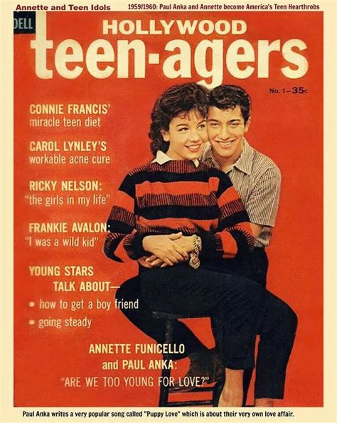 Annette And Paul Anka Disney Magazine Movie Magazine She Broke My