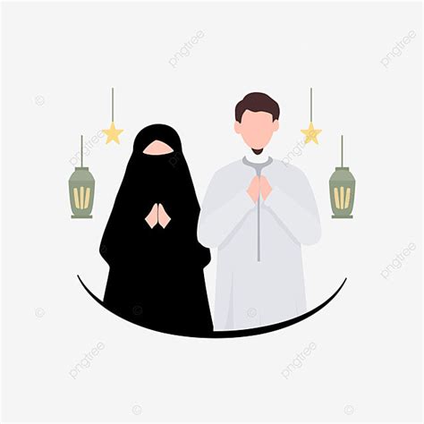 Idul Fitri Vector Design Images Idul Fitri With Muslim Couple