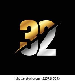 32 Number Luxury Logo Design Template Stock Vector (Royalty Free ...