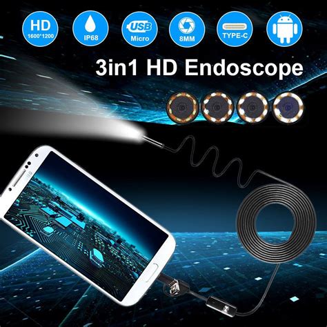 Led Usb Endoscope Inspection Camera P Hd Borescope In