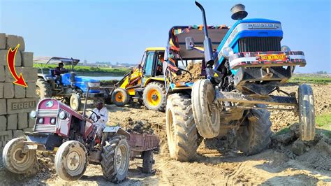 New Jcb Backhoe Machine Fully Loading Tractor Stunt Eicher 242