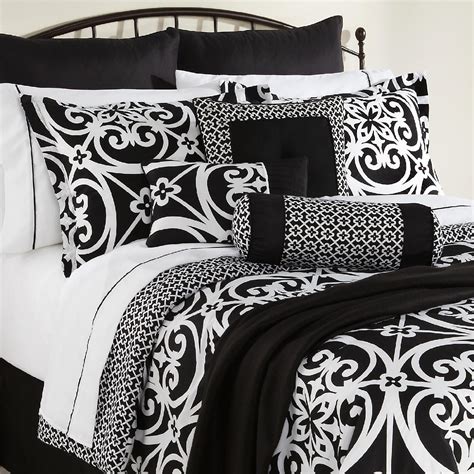 Black And White Damask Bedding With Teal