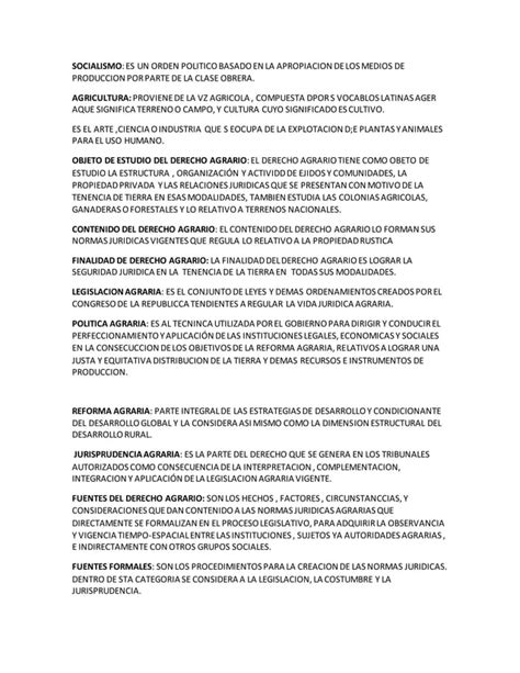 Derecho Agrario Resumen Pdf