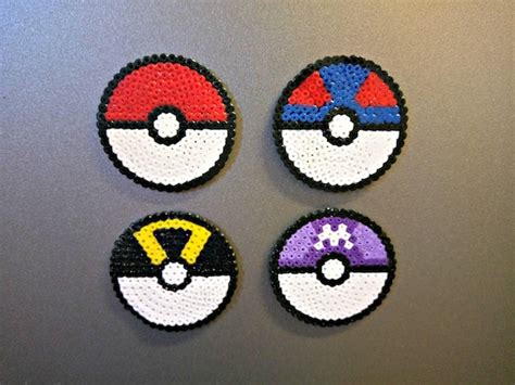 Pokeball Pokemon Inspired Handmade Hama Bead Perler Bead Etsy