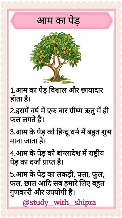 5 Lines On Mango Tree In Hindi आम का पेड़ पर 5 लाइनें Mango Tree आम