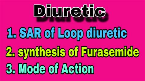 Sar Of Loop Diuretic Synthesis Of Furasemides Unit B Pharm Th