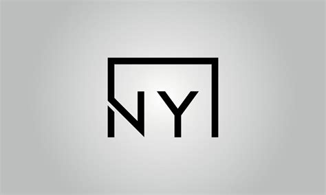 diseño del logotipo de la letra ny ny logo con forma cuadrada en