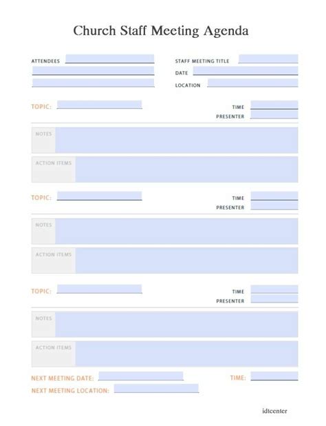 Church Business Meeting Agenda Template