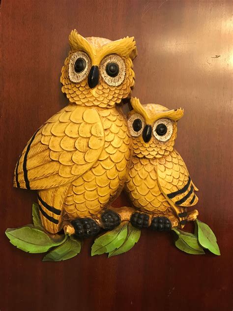 Vintage Owl Wall Decor Homco Owls Kitschy Owls Owl Wall Art Owl