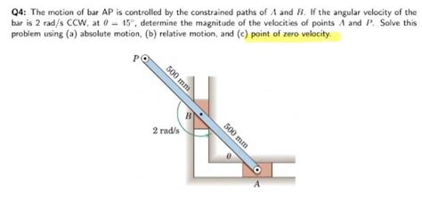 Solved Q The Motion Of Bar Ap Is Controlled By The Chegg