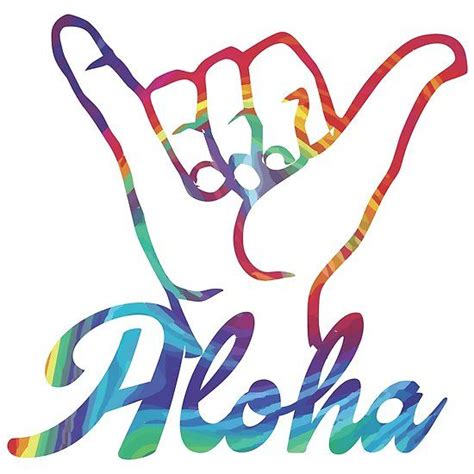 Shaka Hands Aloha Tie Dye Sticker Aloha T Shirt Shaka Hand Tie