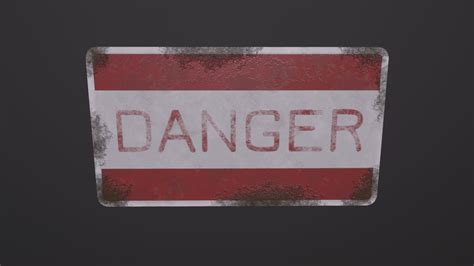 3d Model Danger Sign 3d Model Vr Ar Low Poly Cgtrader