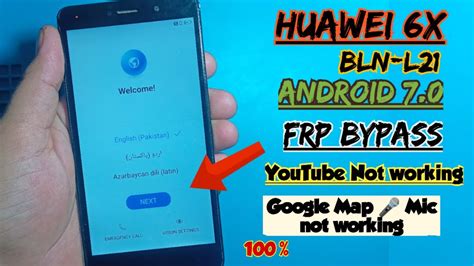 Huawei BLN L21 Frp Bypass All Huawei Android 7 0 Google Account Unlock