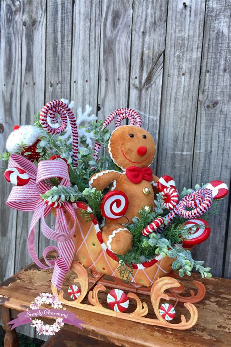 Gingerbread Christmas Centerpiece Christmas Decor Holiday Centerpiece