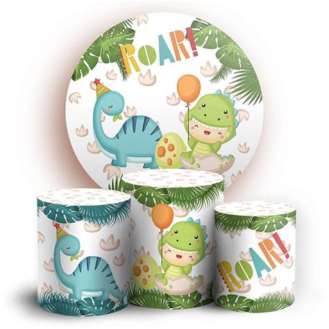 Kit Redondo E Trio Dinossauro Cute Sublimado D Sublistamps