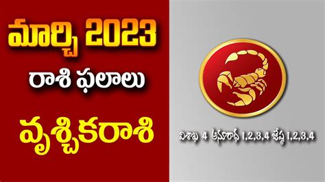 Vruschika Rasi March 2023 Telugu March 2023 Vruschika Rasi