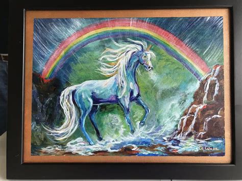 Rainbow Unicorn Artwork Painting Rainbow Unicorn