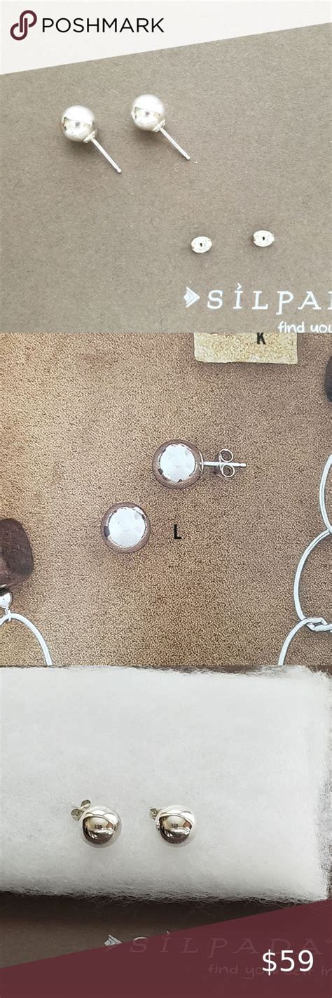 HTF Silpada Sterling Silver 10mm Ball Earrings P1386 Silpada Earrings