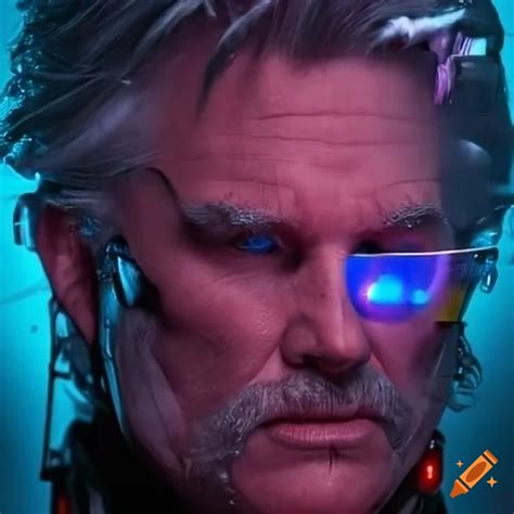 Cyborg Kurt Russell In A Cyberpunk Scene On Craiyon