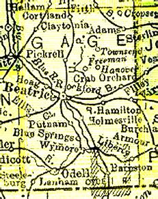 NEGenWeb: 1895 Atlas Map of Gage County