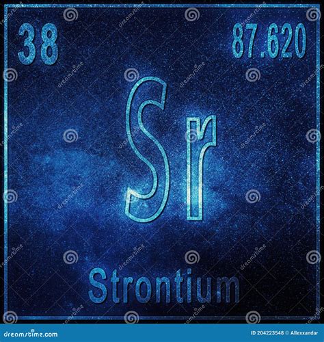 Strontium Chemical Element Sign With Atomic Number And Atomic Weight Stock Illustration