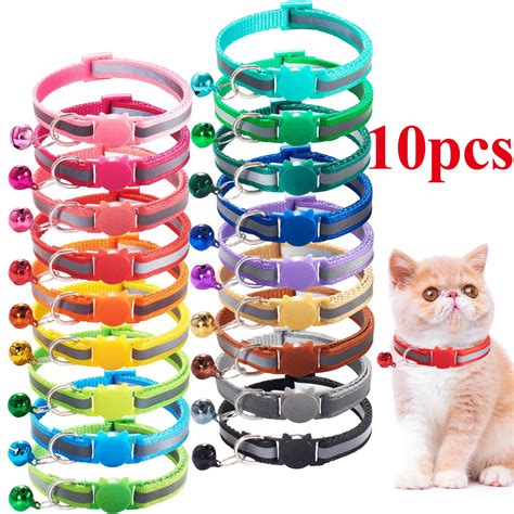 10pcs Wholesale Cute Cat Collar Personalized Breakaway Reflective Cat Collar Luxury Designer