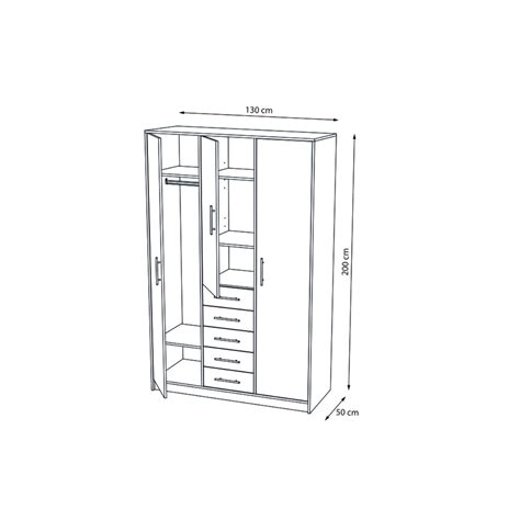 Armario Ropero Puertas Abatibles Cajones Meka Block El Corte