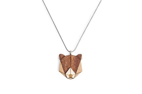 BeWooden Halskette Bear Kette mit Anhänger aus Holz Tier Motiv