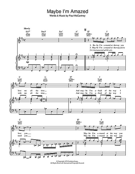 Maybe Im Amazed Sheet Music By Paul Mccartney Piano Vocal And Guitar