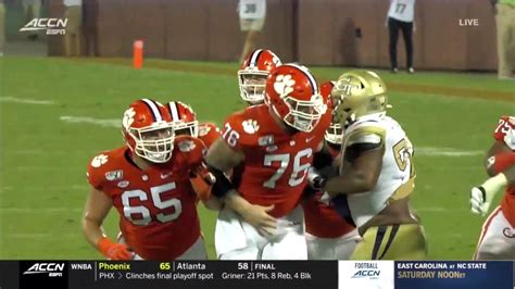 Lyn J Dixon 18 Yard Td Run Clemson Tigers Vs Georgia Tech Yellow