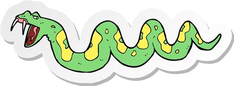 Pegatina De Una Serpiente Venenosa De Dibujos Animados 9596392 Vector