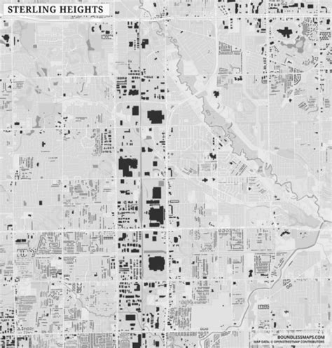 Sterling Heights Figure Ground Vector Map Boundless Maps