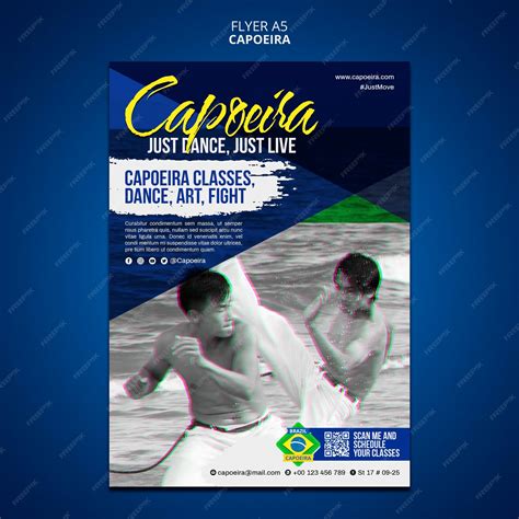 Premium Psd Flat Design Capoeira Poster Template