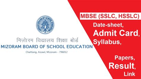 MBSE SSLC HSSLC Exam Overview Date Sheet Admit Card Syllabus