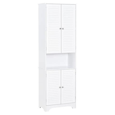 Buy Homcom Tall Narrow Bathroom Storage Cabinet With Doors And Shelf