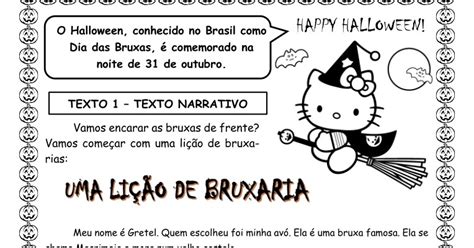 Leitura Interpreta O E Ortografia Dia Das Bruxas Leitura