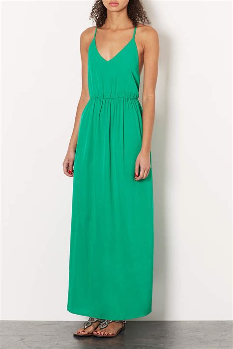 Lyst Topshop Jewel Green Beaded Back Maxi Dress In Green